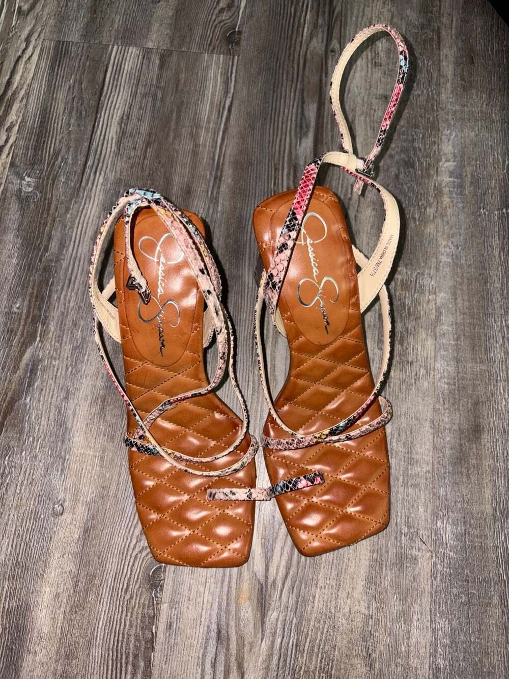 Jessica Simpson Zofia Sandal Snake Print Heels Size 7.5